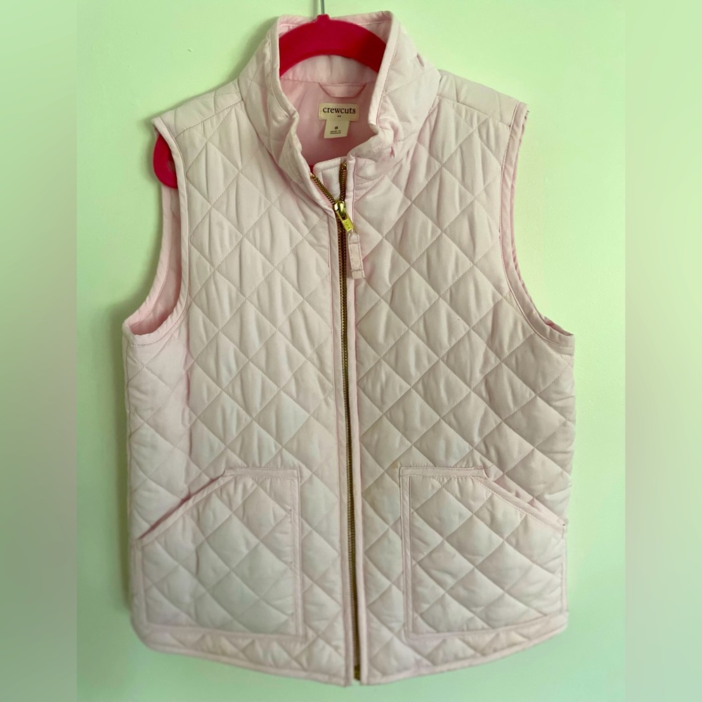 Crew cuts, light, pink quilted vest girls size 8